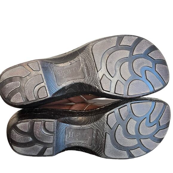 BORN Toby Duo Chocolate Leather Slip On Clogs Women’s Size 11 - Picture 10 of 10